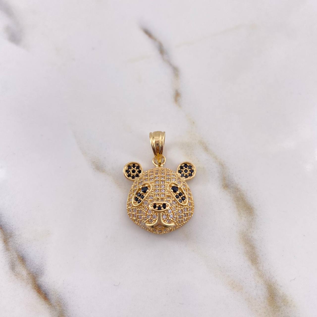 Pendant Panda 4.75gr / 2.6cm / White Black Zircons 18K Yellow Gold $