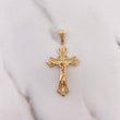 Pendant Gothic Cross Christ 3.85gr / 4.5cm / 18K Yellow Gold Silhouette $