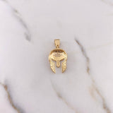 Pendant Gladiator Helmet 3.6gr / 3cm / White Zircons Two-tone Yellow and White 18K $