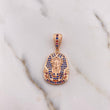 Pendant Pharaoh Tutankhamun Face 7.7gr / 4.9cm / Blue Orange Fuchsia Zircons 18K Rose Gold $