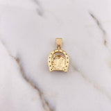 Dije Herradura Caballo 4.3gr / 2.6cm / Circones Verdes Oro Amarillo 18K $