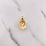 Pendant NY Cap 3.3gr / 2.6cm / White Zirconia Two Golds Black Yellow 18K $