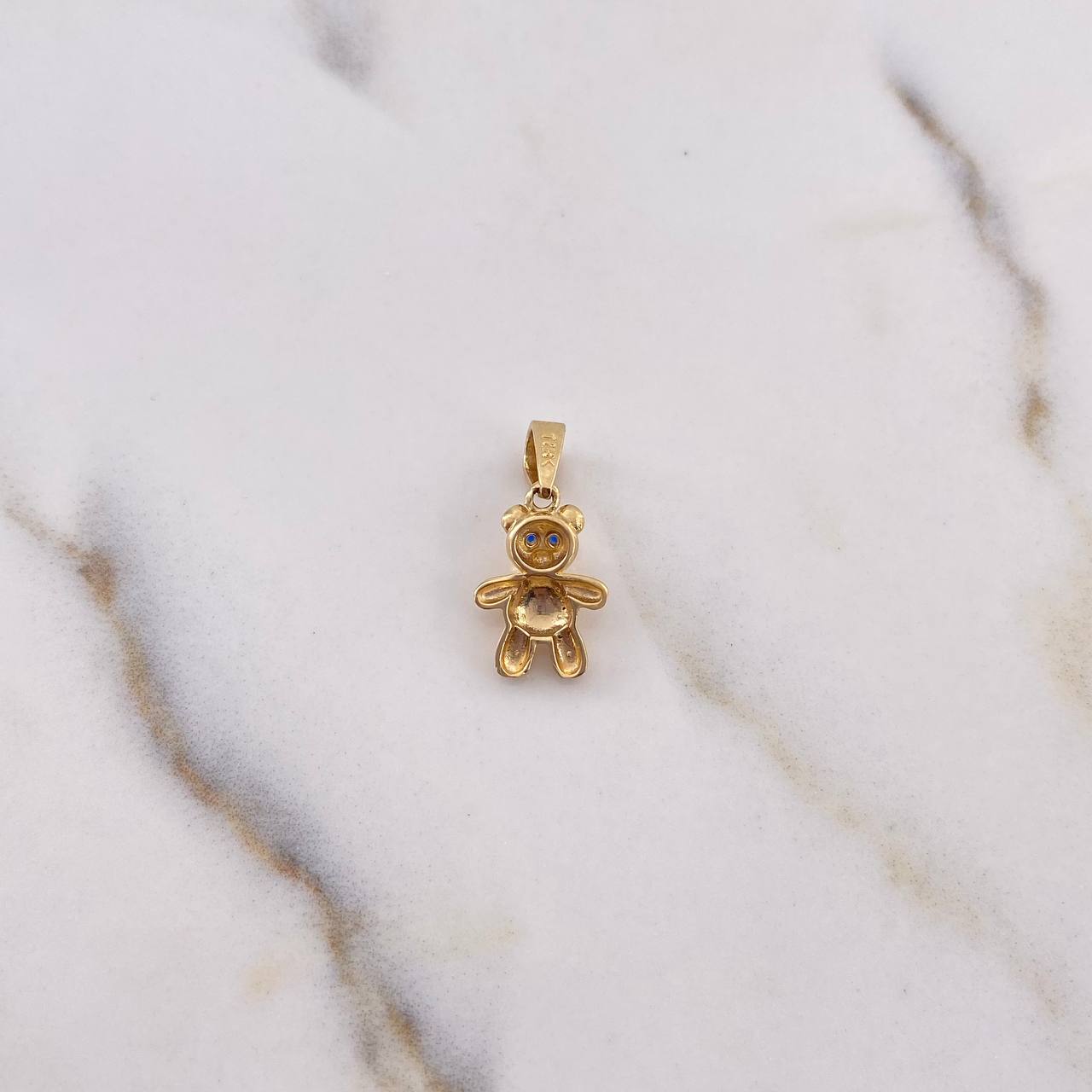 Pendant Bear 1.1gr / 2cm / Blue Zircons 18K Yellow Gold $