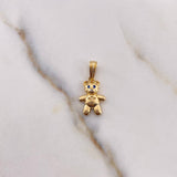 Pendant Bear 1.1gr / 2cm / Blue Zircons 18K Yellow Gold $