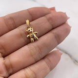 Pendant Bear 1.1gr / 2cm / Blue Zircons 18K Yellow Gold $
