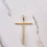 Pendant Cross 3.3gr / 5cm / White Zirconia 18K Yellow Gold $