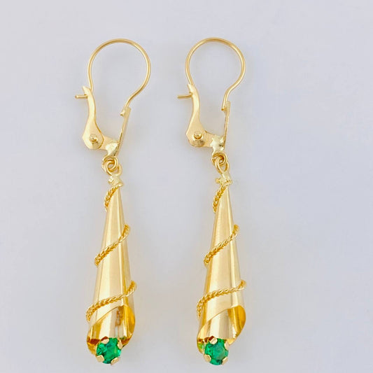 Hoop Earrings Teardrop 1.7g / 1 1/2 in 18K Yellow Gold