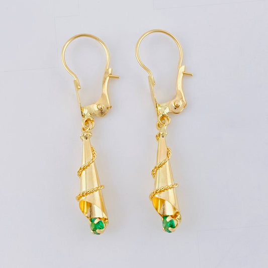 Hoop Earrings Teardrop 1.15g / 1 1/4 in 18K Yellow Gold