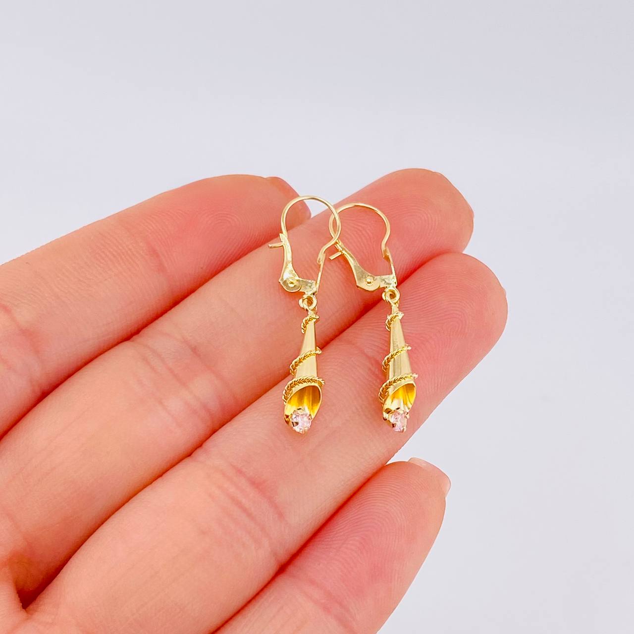 Candongas Lagrima 1.2 g / 1 1/4 in Oro Amarillo 18K