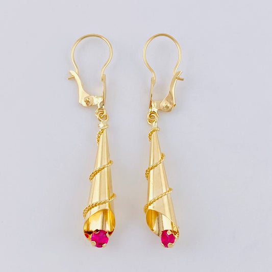 Hoop Earrings Teardrop 1.75g / 1 1/2 in 18K Yellow Gold