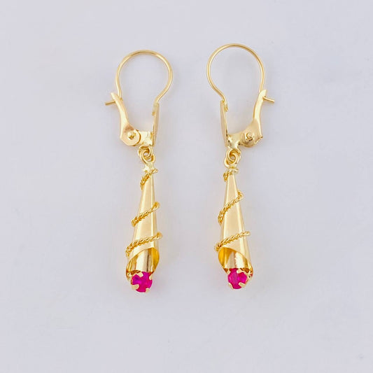 Candongas Lagrima Gota 1.15g / 1 1/4 in Oro Amarillo 18K