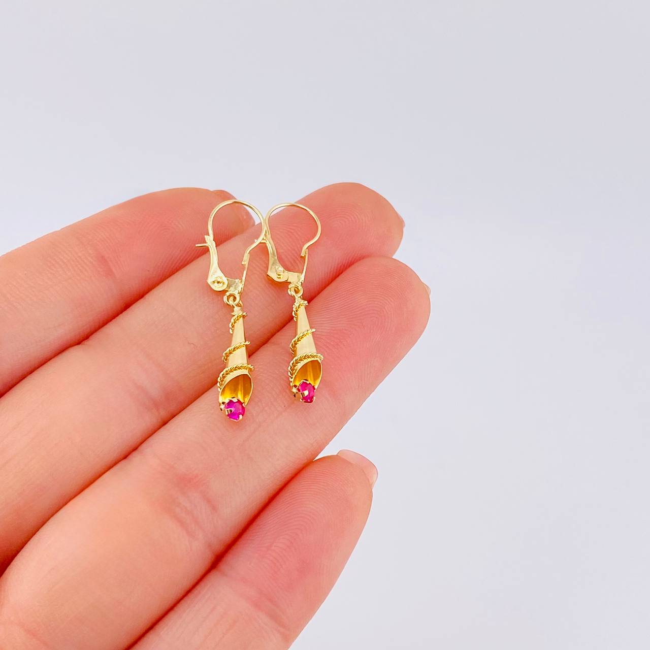 Candongas Lagrima Gota 1.15g / 1 1/4 in Oro Amarillo 18K