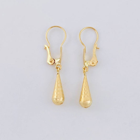 Hoop Earrings Tear 0.75g / 1 in Yellow Gold 18K