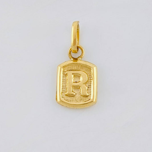 Pendant Letter R 0.3g / 1/2 in Yellow Gold 18K