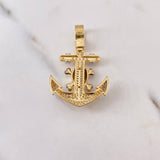 Pendant Skull Anchor 9.3gr / 4.2cm / Black and White Zircons Three 18K Golds $