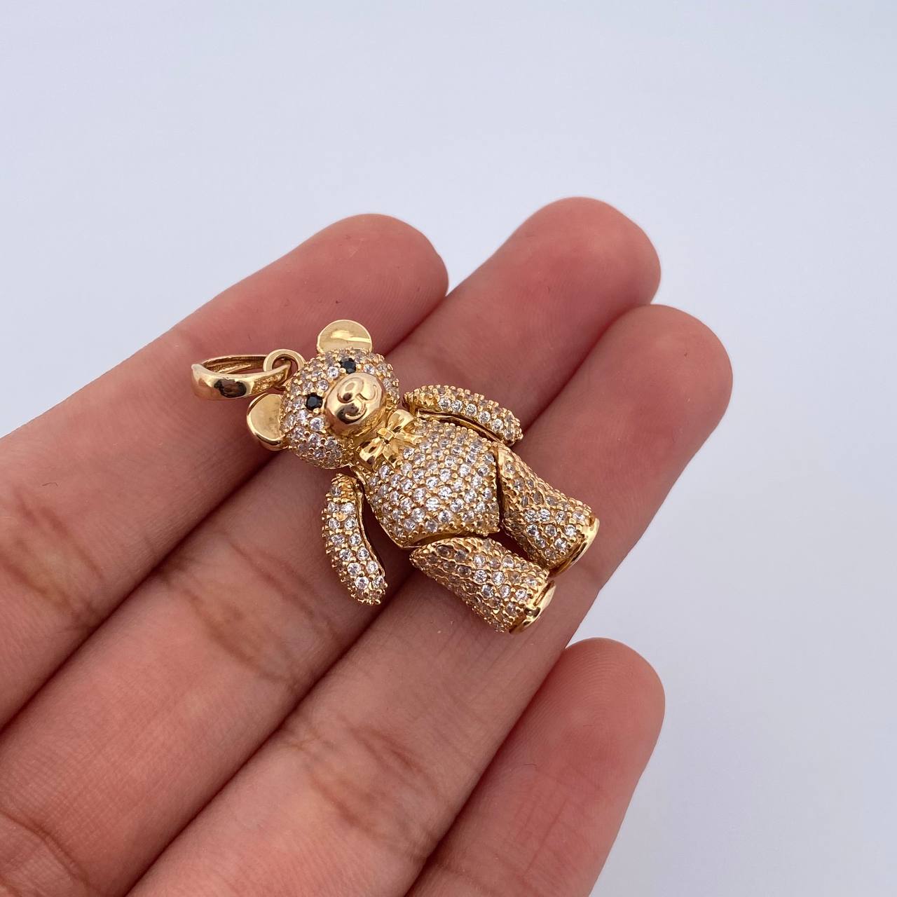 Articulated Bear Pendant Bow Tie 8.35gr / 3.4cm / 1.3in 18K Gold $