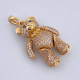 Articulated Bear Pendant Bow Tie 8.35gr / 3.4cm / 1.3in 18K Gold $