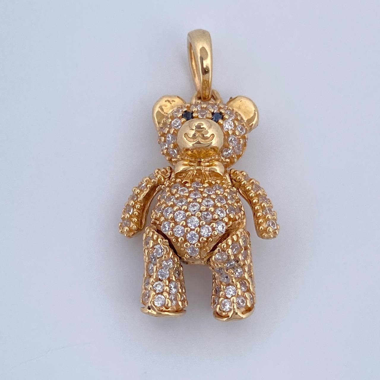 Articulated Bear Pendant Bow Tie 4.05gr / 2.5cm / 1.0in 18K Gold $