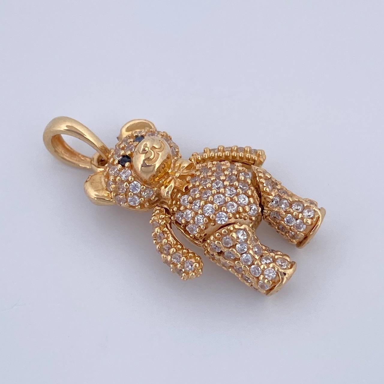 Articulated Bear Pendant Bow Tie 4.05gr / 2.5cm / 1.0in 18K Gold $