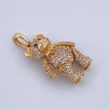 Articulated Bear Pendant Bow Tie 4.05gr / 2.5cm / 1.0in 18K Gold $