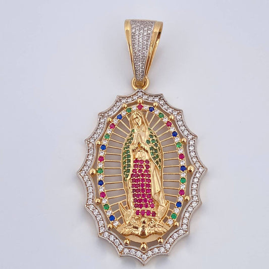 Virgin Guadalupe Pendant 13.8gr / 6cm / 2.4in / 18K Gold $