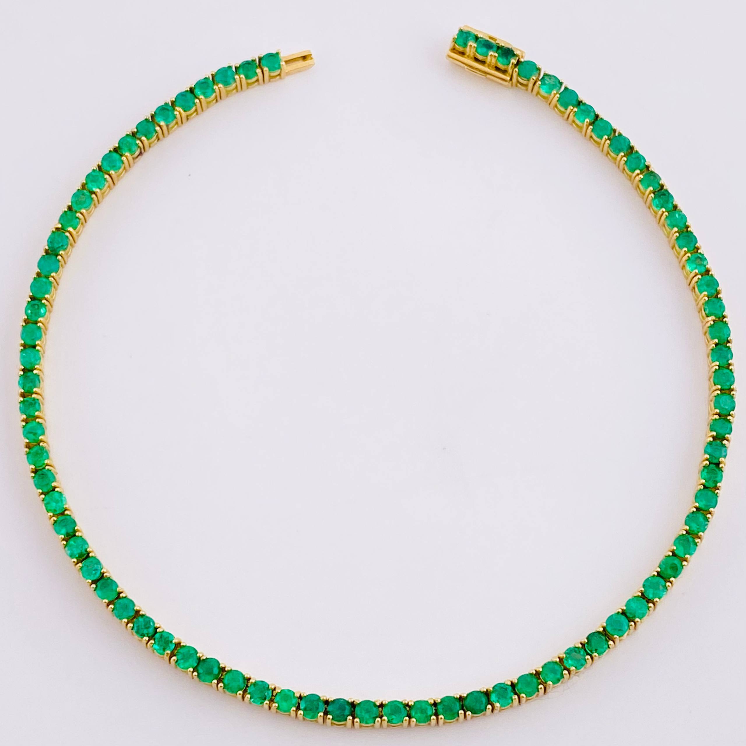 Bracelet Tennis 8gr / 19cm / 2.3mm Emeralds 2.76 Qts 18K Yellow Gold (Jewel) ©