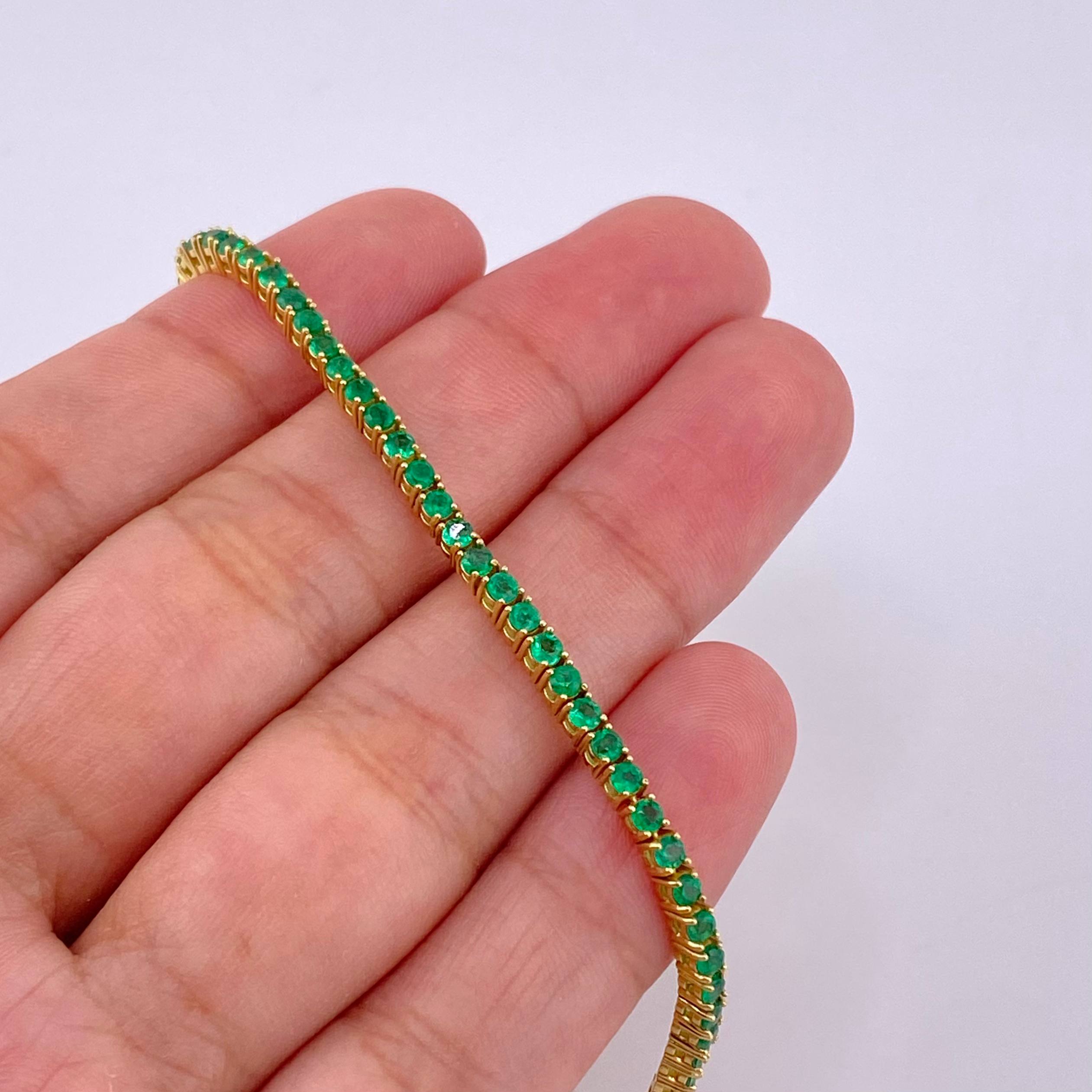 Bracelet Tennis 8gr / 19cm / 2.3mm Emeralds 2.76 Qts 18K Yellow Gold (Jewel) ©