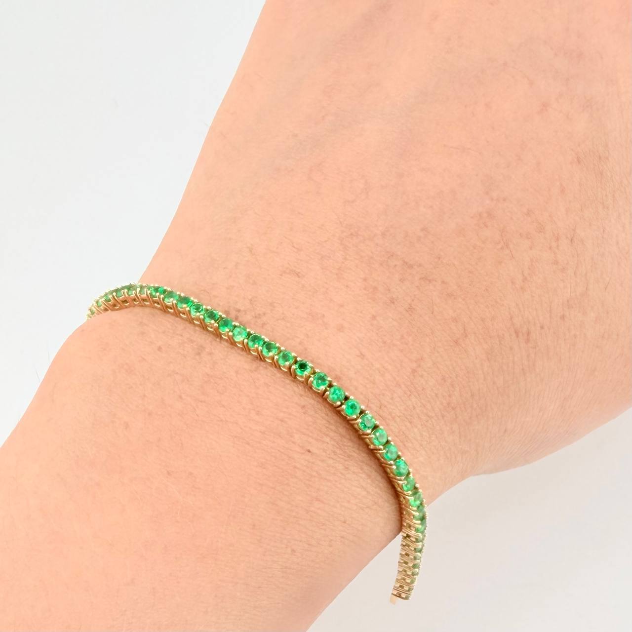 Bracelet Tennis 8gr / 19cm / 2.3mm Emeralds 2.76 Qts 18K Yellow Gold (Jewel) ©
