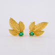 Stud Earrings Triple Sheet 2.35gr / 1.4cm / Mini Emerald 18 pts Yellow Gold (Jewel) ©
