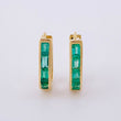 Candongas Curvas Perpendiculares Esmeraldas 56pts 2.9gr / 1.5cm / Oro 18K ©
