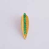 Pendant Laurel Leaf Emeralds 17pts 0.65gr / 3/4 in / 18K Yellow Gold ©