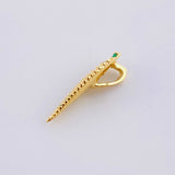 Pendant Laurel Leaf Emeralds 17pts 0.65gr / 3/4 in / 18K Yellow Gold ©