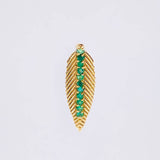 Pendant Laurel Leaf Emeralds 17pts 0.65gr / 3/4 in / 18K Yellow Gold ©
