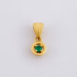 Dije Solitario En Aro 1.2gr / 1.5cm / Esmeraldas 06Pts Oro Amarillo 18K (Joya) ©