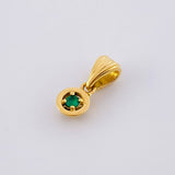 Dije Solitario En Aro 1.2gr / 1.5cm / Esmeraldas 06Pts Oro Amarillo 18K (Joya) ©