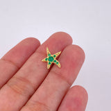 Starfish Pendant Emeralds 20pts 0.8gr / 1/2 in / 18K Yellow Gold ©