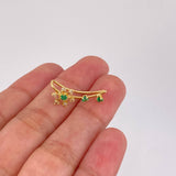 Piercing Simulator Earcuff 1.1gr / 2.3cm / Snowflake Emeralds 20pts Diamonds 12pts Yellow Gold (Jewel) ©