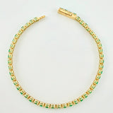 Pulso Tenis Esmeraldas 5.5Qts 8.5g / 7 1/4 in / 3.5mm Oro Amarillo 18K