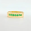 Anillo Carril con Engaste Esmeraldas 23pts 3.9g / T10 1/2 Oro Amarillo 18K