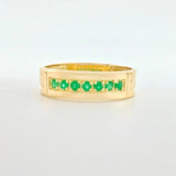 Anillo Carril con Engaste Esmeraldas 23pts 3.9g / T10 1/2 Oro Amarillo 18K
