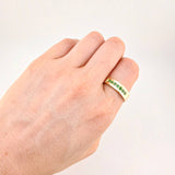 Anillo Carril con Engaste Esmeraldas 23pts 3.9g / T10 1/2 Oro Amarillo 18K