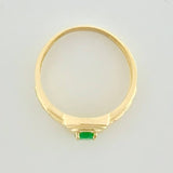 Anillo Solitario Gema Central Esmeraldas 45pts 3.65g / T9 1/4 Oro Amarillo 18K