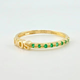 Anillo Dios Esmeralda 14pts Esmeraldas 1.2g / T5 1/2 Oro Amarillo 18K