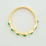 Emerald Band Ring 22pts Emeralds 7pts 2.25g / Size 6 1/2 Yellow Gold 18K