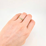 Emerald Band Ring 22pts Emeralds 7pts 2.25g / Size 6 1/2 Yellow Gold 18K