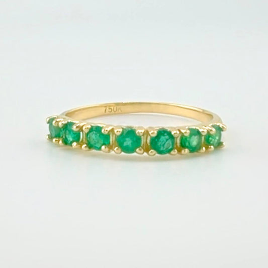 Anillo Cintillo Esmeraldas 43pts  2g / T6 Oro Amarillo 18K