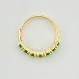 Anillo Cintillo Esmeraldas 43pts  2g / T6 Oro Amarillo 18K
