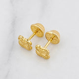 Clover Diamond Cut Stud Earrings 0.55g / in / 5.3mm Yellow Gold 18K