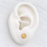 Clover Diamond Cut Stud Earrings 0.55g / in / 5.3mm Yellow Gold 18K