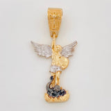 Pendant Saint Michael Archangel 4.25g / 1 1/2 in Three Golds 18K
